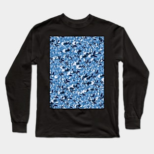 Light Blue Minimal Abstract Mosaic Collage. Long Sleeve T-Shirt